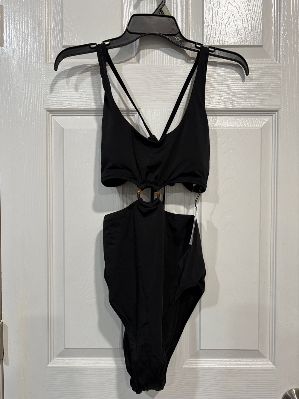 Shade & Shore Black One-Piece Swimsuit with Ring Cutout